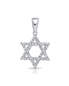 .13CT DIAMOND STAR OF DAVID PENDANT