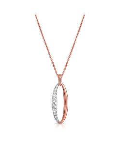 0.68CT DIAMOND OVAL PENDANT NECKLACE