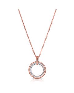 0.49CT DIAMOND OPEN CIRCLE PENDANT NECKLACE