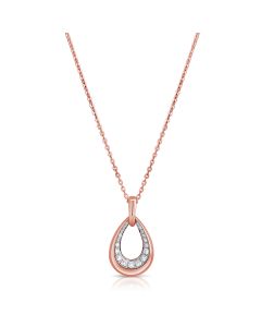 0.38CT DIAMOND PEAR PENDANT NECKLACE