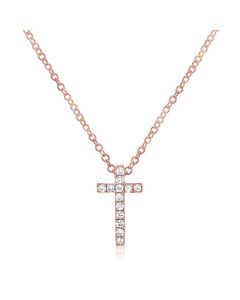 .09CT DIAMOND CROSS PENDANT NECKLACE