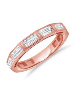 0.85CT BAGUETTE DIAMOND BEZEL SET HALFWAY RING