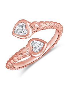 0.50CT HEART SHAPE DIAMOND BEZEL SET WRAP RING