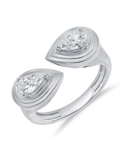 .65CT PEAR SHAPE DIAMOND BEZEL SET WRAP RING