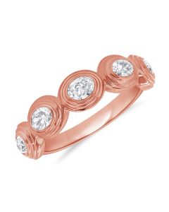 .69CT OVAL SHAPE DIAMOND BEZEL SET HALFWAY RING
