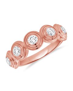 .75CT DIAMOND BEZEL SET HALFWAY RING