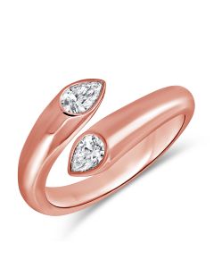 0.40CT PEAR SHAPE DIAMOND BEZEL SET WRAP RING
