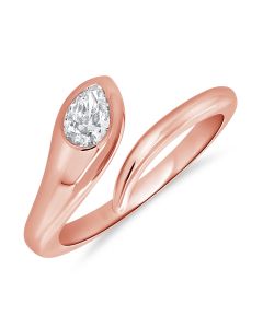 .30CT PEAR SHAPE DIAMOND BEZEL WRAP RING