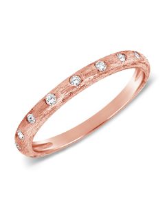.08CT DIAMOND BEZEL SET GYPSY RING