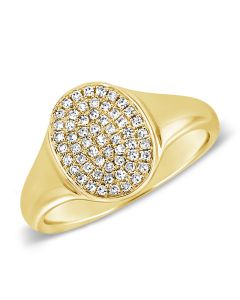 .16CT DIAMOND OVAL PAVE PINKY RING