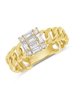 .33CT BAGUETTES AND ROUND DIAMOND CHAIN RING