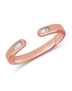 .09CT BAGUETTE DIAMOND BEZEL SET WRAP RING