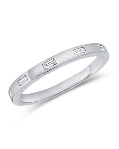 .09CT BAGUETTE DIAMOND BEZEL SET GYPSY RING