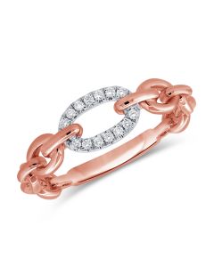 0.09CT DIAMOND PAPERCLIP LINK RING