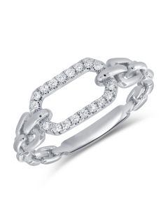 0.12CT DIAMOND PAPERCLIP LINK RING