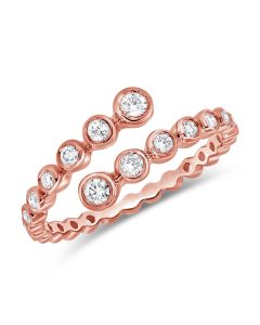 0.36CT DIAMOND BEZEL SET WRAP RING