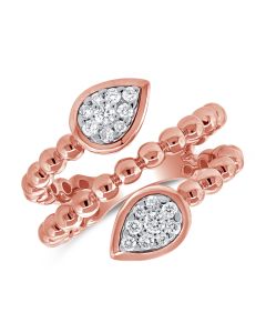 0.30CT DIAMOND BALL PEAR PAVE WRAP RING
