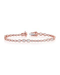4.59CT PEAR SHAPE DIAMOND GRADUATED BEZEL SET TENNIS BRACELET