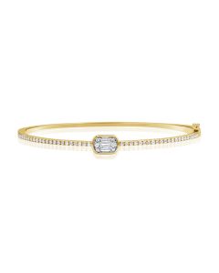 1.15CT BAGUETTES AND ROUND DIAMOND BANGLE