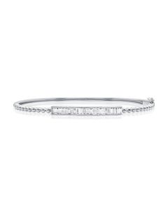 .60CT BAGUETTES DIAMOND BEZEL BALL BANGLE