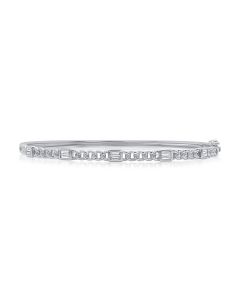 .28CT BAGUETTE DIAMOND BEZEL SET LINK BANGLE