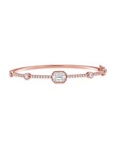 1.45CT PIE CUT AND ROUND DIAMOND ILLUSION BANGLE