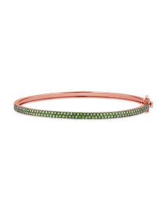1.38CT GREEN TSAVORITE DIAMOND BANGLE