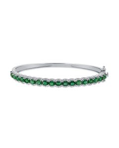 5.61CT EMERALD AND DIAMOND BANGLE