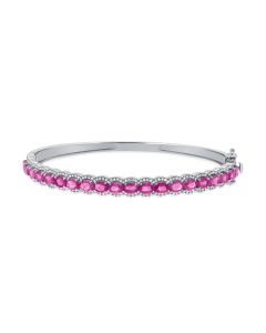 4.95CT PINK SAPPHIRE AND DIAMOND BANGLE