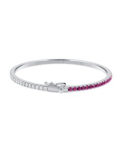 2.51CT PINK SAPPHIRE AND DIAMOND BANGLE