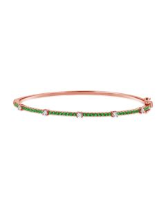 0.89CT EMERALD AND DIAMOND BANGLE