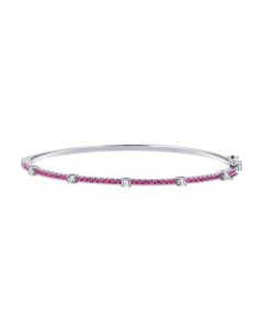 0.89CT PINK SAPPHIRE AND DIAMOND BANGLE
