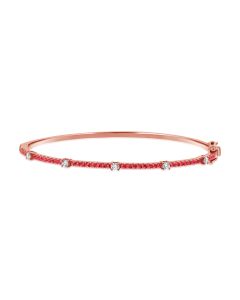 0.89CT RUBY AND DIAMOND BANGLE