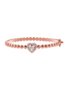 0.72CT DIAMOND HEART ILLUSION BALL BANGLE