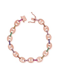 1.32CT RAINBOW COLOR MARINER LINK BRACELET
