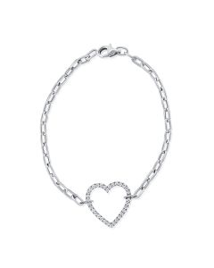 .39CT DIAMOND OPEN HEART LINK CHAIN BRACELET