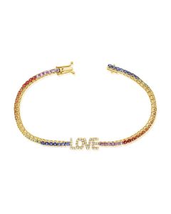 4.98CT RAINBOW COLOR DIAMOND LOVE BRACELET