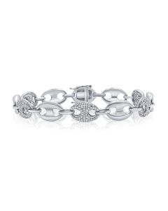 1.11CT ALTERNATING DIAMOND MARINER LINK BRACELET