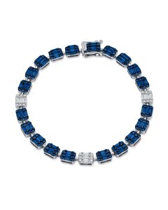 6.59CT SAPPHIRE AND DIAMOND TENNIS BRACELET