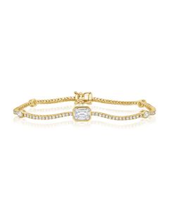 2.26CT PIE CUT AND ROUND DIAMOND ILLUSION TENNIS BRACELET