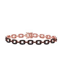 2.76CT BLACK DIAMOND AND DIAMOND PAPERCLIP LINK BRACELET