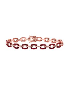 2.96CT RUBY AND DIAMOND PAPERCLIP LINK BRACELET