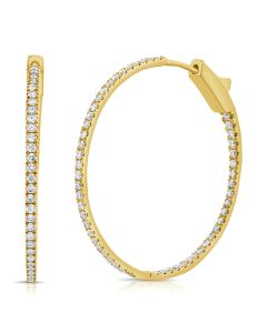 1.08CT DIAMOND HOOP EARRINGS