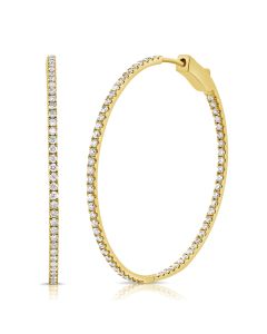 1.33CT DIAMOND HOOP EARRINGS