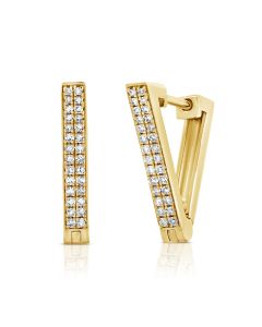 .17CT DIAMOND TRIANGLE HOOP EARRINGS