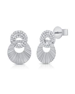 .25CT DIAMOND FLUTED LINK DROP EARRINGS