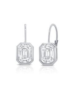 .92CT PIE CUT DIAMOND LEVERBACK EARRINGS