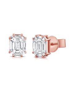 1.51CT PIE CUT DIAMOND ILLUSION STUD EARRINGS