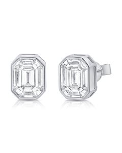 1.42CT PIE CUT DIAMOND CHANNEL STUD EARRINGS