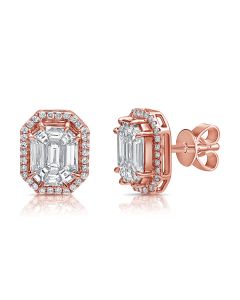 1.81CT PIE CUT DIAMOND ILLUSION STUD EARRINGS